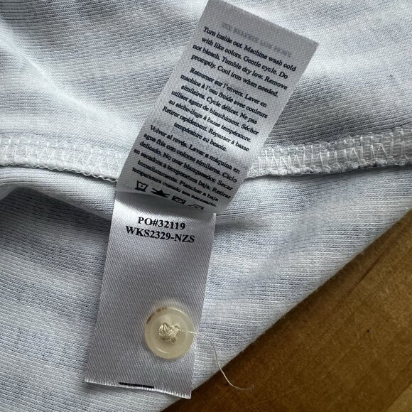 Faherty Legend Sweater Shirt Blue Striped Button-Up Long Sleeve Size Large (?) - Picture 10 of 12